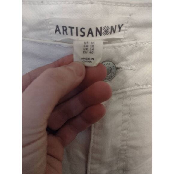 ARTISAN NY WHITE Denim SKINNY JEANS SZ 10 - Picture 2 of 3